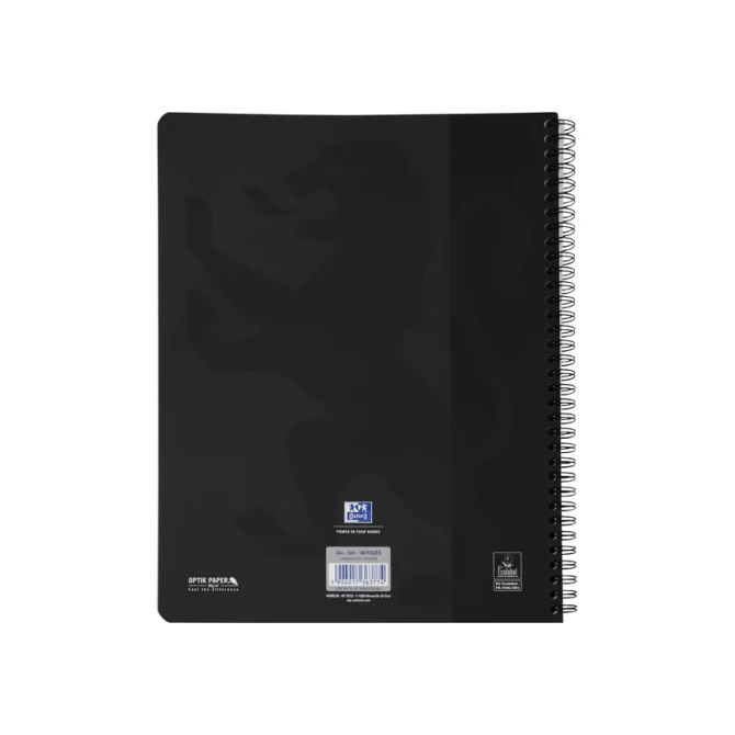 Spiraalblok Oxford Touch A4 ruit 5x5mm 140 pagina's 80gr zwart