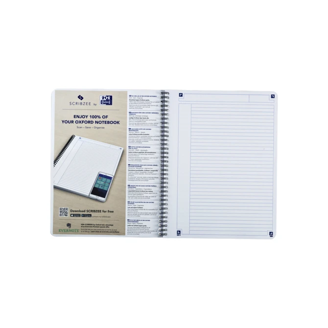 Spiraalblok Oxford Touch A5 lijn 140 pagina's 80gr blauw