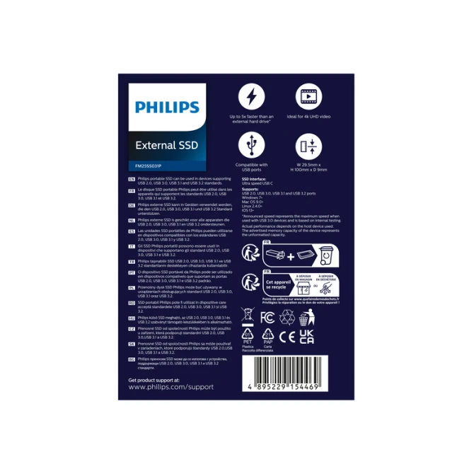 SSD Philips External 250 GB Ultra Speed Space Grey