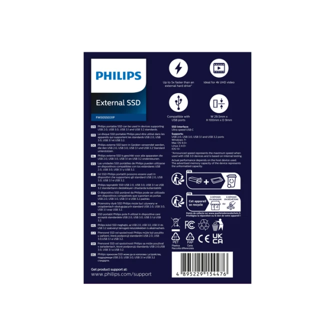 SSD Philips External 500 GB Ultra Speed Space Grey