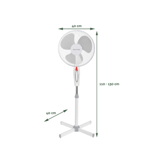 Statiefventilator BRASQ F300 Ø 40cm wit