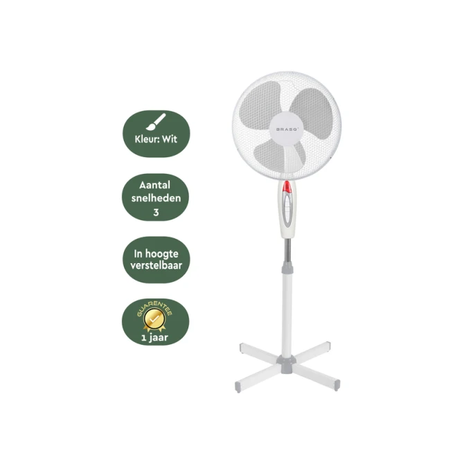 Statiefventilator BRASQ F300 Ø 40cm wit
