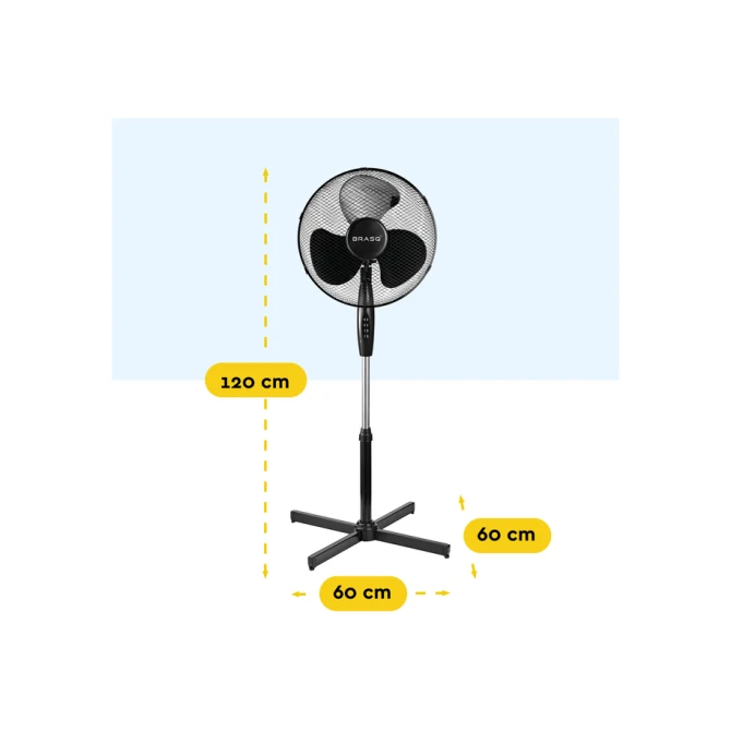 Statiefventilator BRASQ F300 Ø 40cm zwart