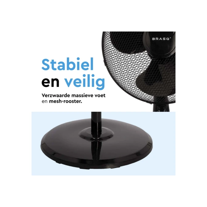 Statiefventilator BRASQ met remote Ø 40cm zwart