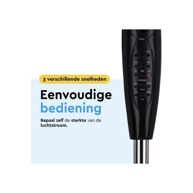 Statiefventilator BRASQ met remote Ø 40cm zwart