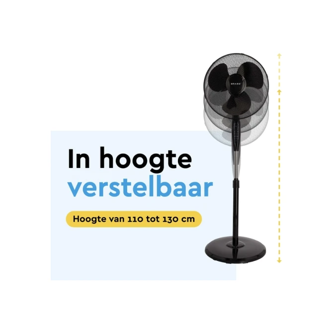 Statiefventilator BRASQ met remote Ø 40cm zwart