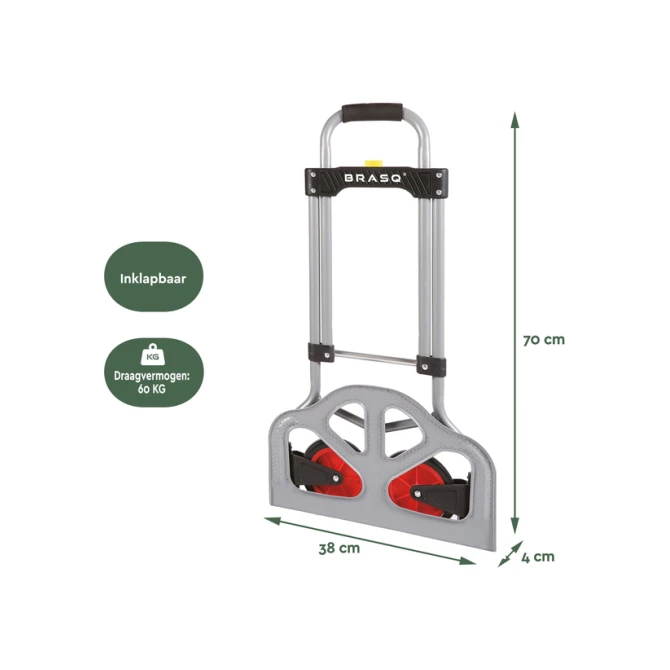 Steekwagen BRASQ Inklapbaar HT60 incl. bagagespin 60Kg