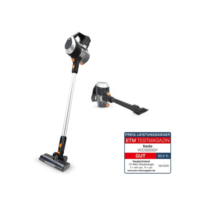 Steelstofzuiger Nedis 2-in-1 snoerloos HEPA 130W zwart