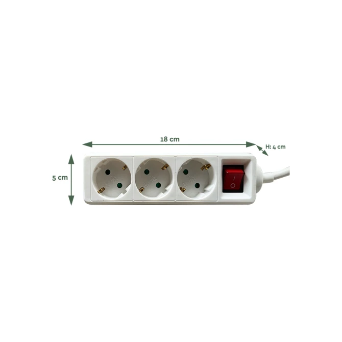 Stekkerdoos BRASQ  3 voudig 1.4 meter wit