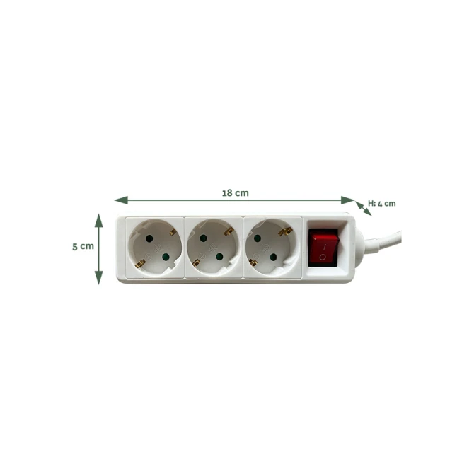 Stekkerdoos BRASQ  3 voudig 3 meter wit