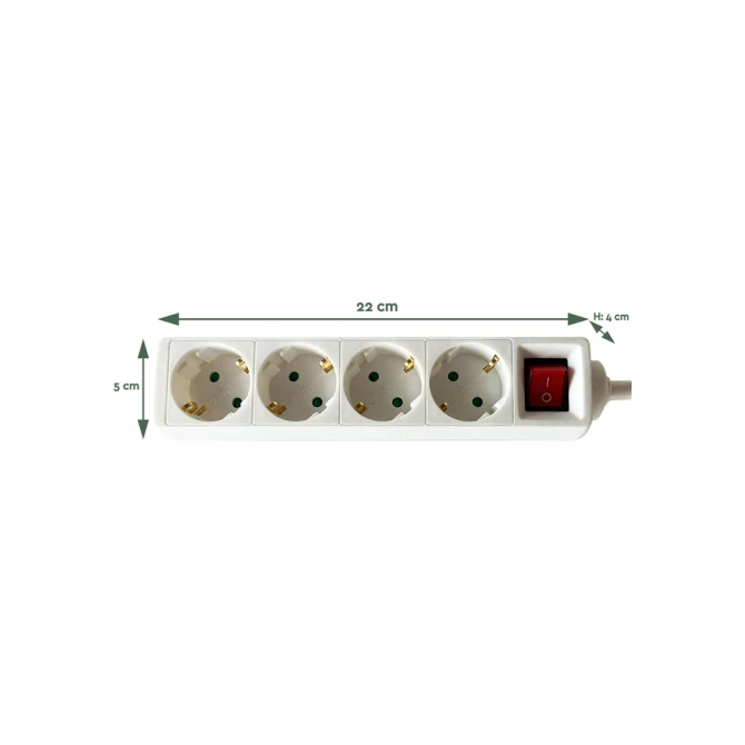 Stekkerdoos BRASQ  4 voudig 1.4 meter wit