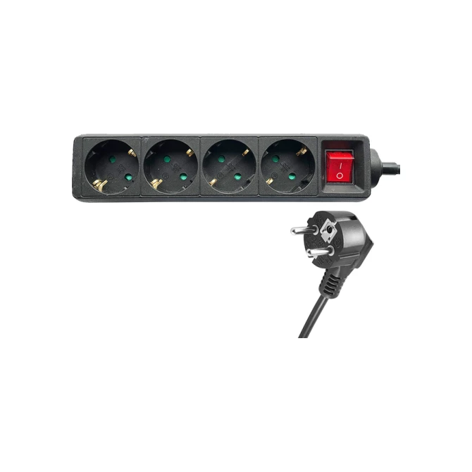 Stekkerdoos BRASQ  4 voudig 1.4 meter zwart