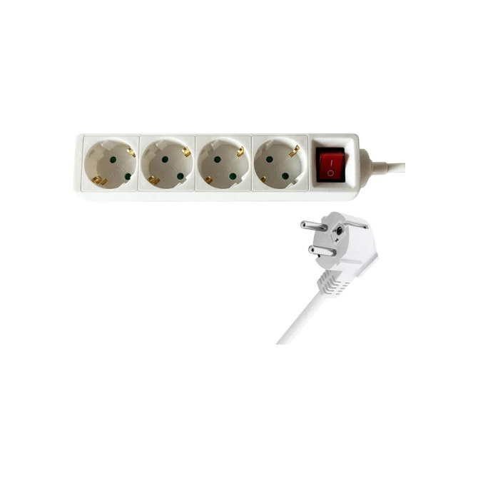 Stekkerdoos BRASQ  4 voudig 3 meter wit