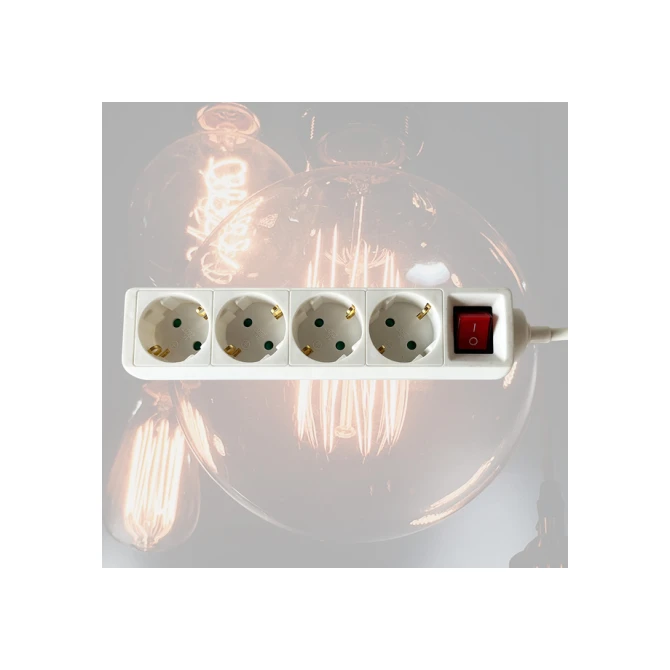 Stekkerdoos BRASQ  4 voudig 3 meter wit
