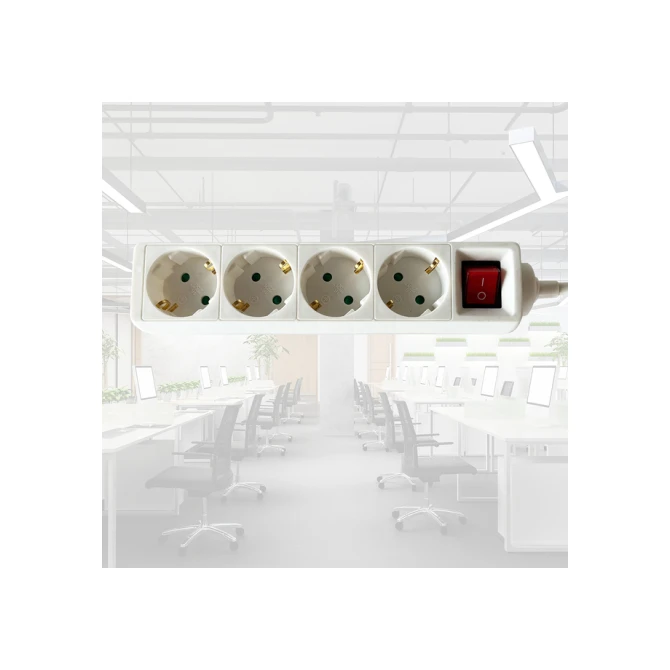Stekkerdoos BRASQ  4 voudig 3 meter wit