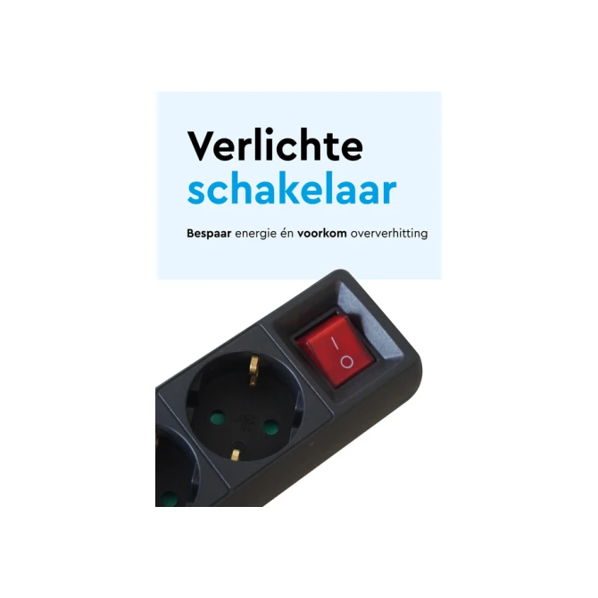 Stekkerdoos BRASQ 4 voudig 5 meter zwart