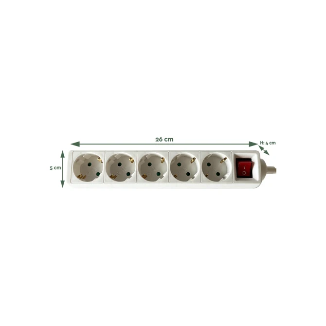 Stekkerdoos BRASQ  5 voudig 1.4 meter wit