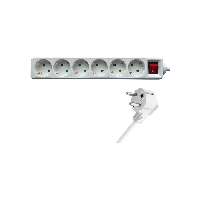 Stekkerdoos BRASQ  6 voudig 1.4 meter wit