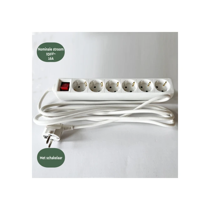Stekkerdoos BRASQ  6 voudig 1.4 meter wit