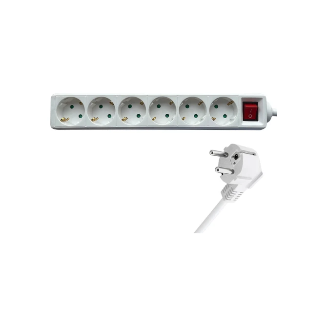 Stekkerdoos BRASQ  6 voudig 3 meter wit