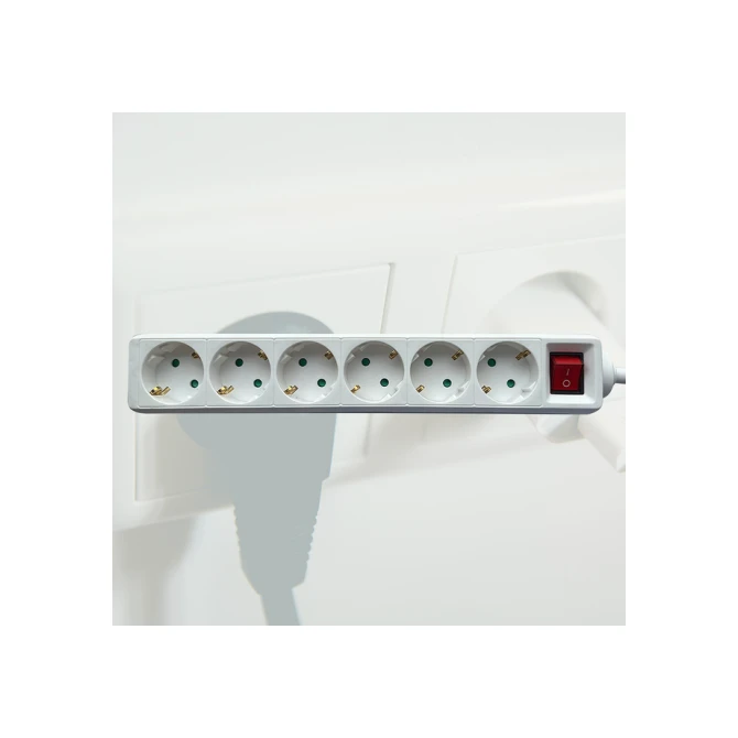 Stekkerdoos BRASQ  6 voudig 3 meter wit
