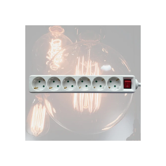 Stekkerdoos BRASQ  6 voudig 3 meter wit