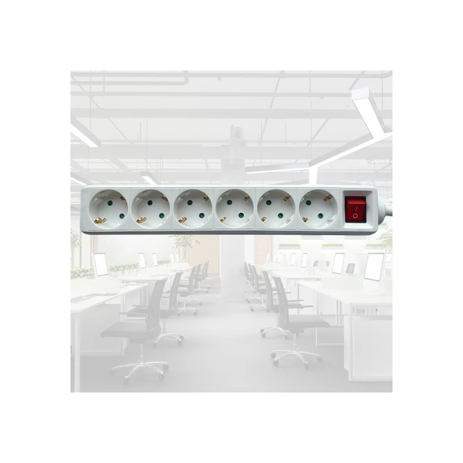 Stekkerdoos BRASQ  6 voudig 3 meter wit