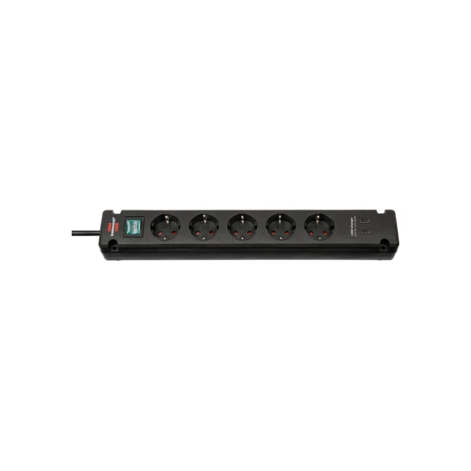 Stekkerdoos Brennenstuhl Bremounta 5 voudig inclusief 2 USB C 3 meter zwart