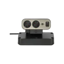 Stekkerdoos Brennenstuhl bureau Estilo 10 voudig inclusief 1 USB C, 1 USB A, 2 meter zilver/zwart Stekkerdoos Brennenstuhl bureau Estilo 10 voudig inclusief 1 USB C, 1 USB A, 2 meter zilver/zwart