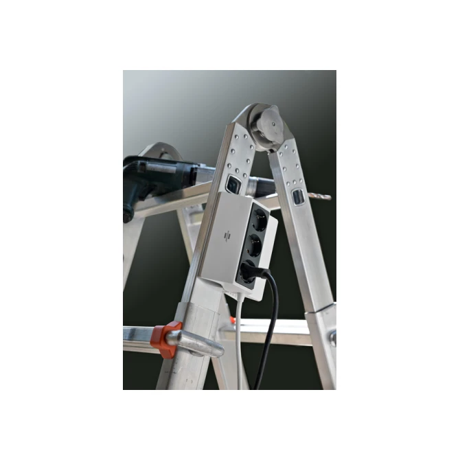 Stekkerdoos Brennenstuhl bureau klembaar 3 voudig 3 meter grijs/wit