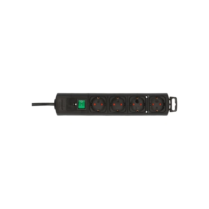 Stekkerdoos Brennenstuhl Comfort Plus 4 voudig inclusief platte stekker 2 meter zwart