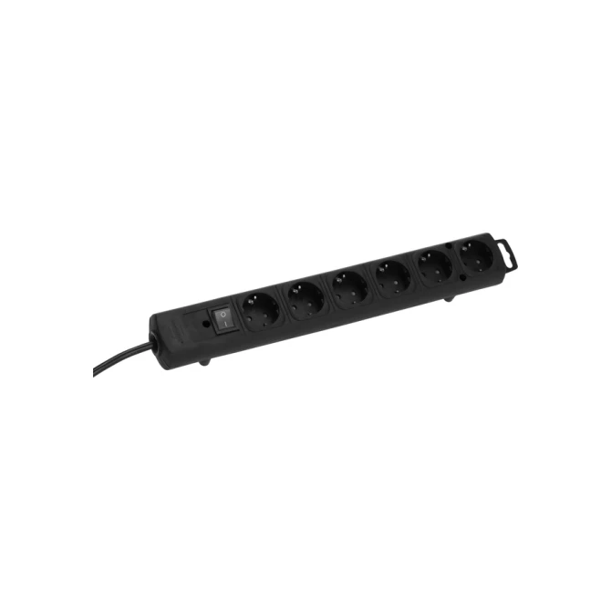Stekkerdoos Brennenstuhl Comfort Plus 6 voudig inclusief platte stekker 2 meter zwart