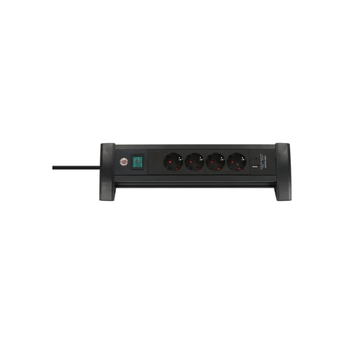 Stekkerdoos Brennenstuhl Premium 4 voudig USB C PD en USB A zwart