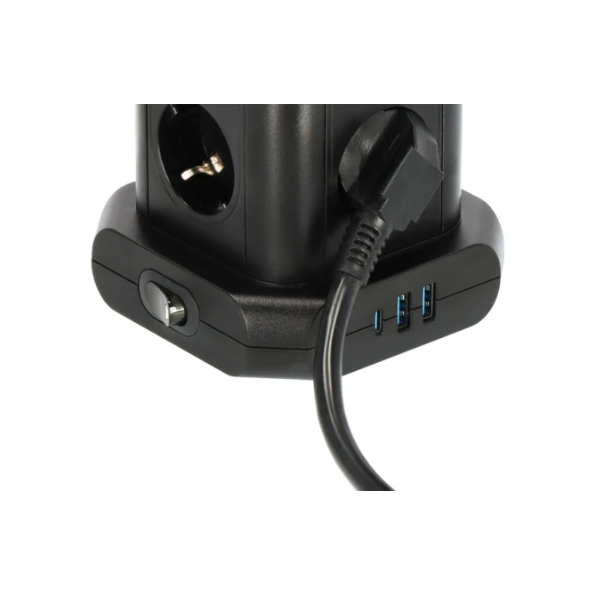 Stekkerdoos Brennenstuhl toren 8 voudig met 2x USB A 1x USB C PD zwart