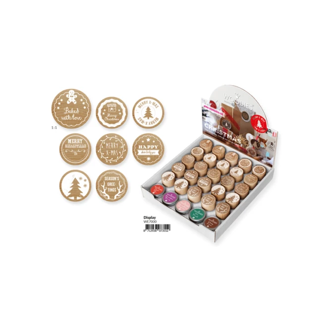 Stempels en stempelkussen Woodies Christmas