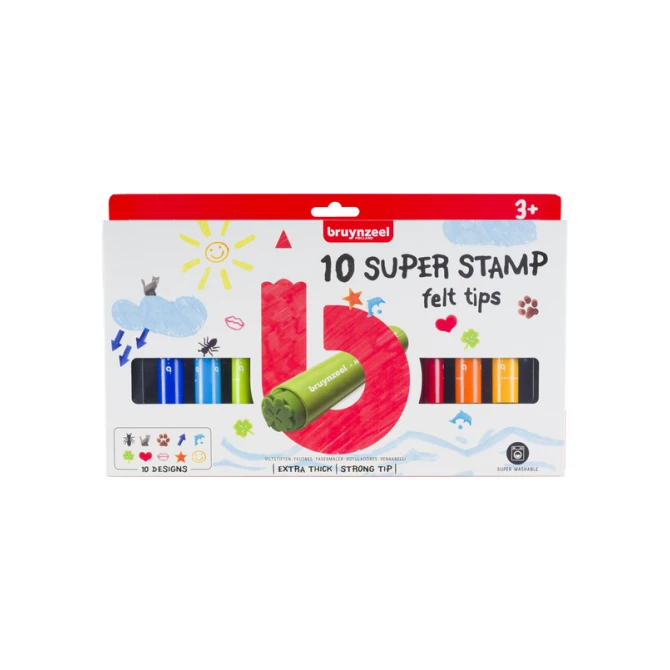 Stempelstift Bruynzeel Kids Super Stamp set à 10 kleuren