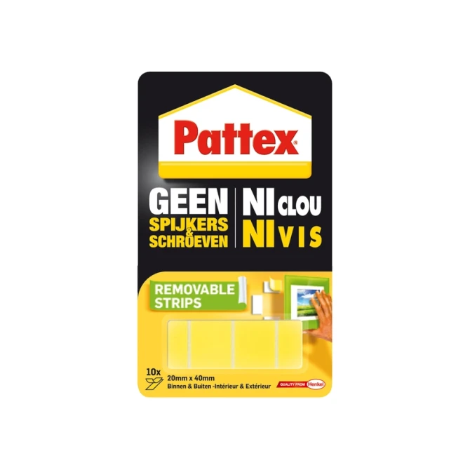 Supermontagestrip Pattex 2kg verwijderbaar 10 stuks