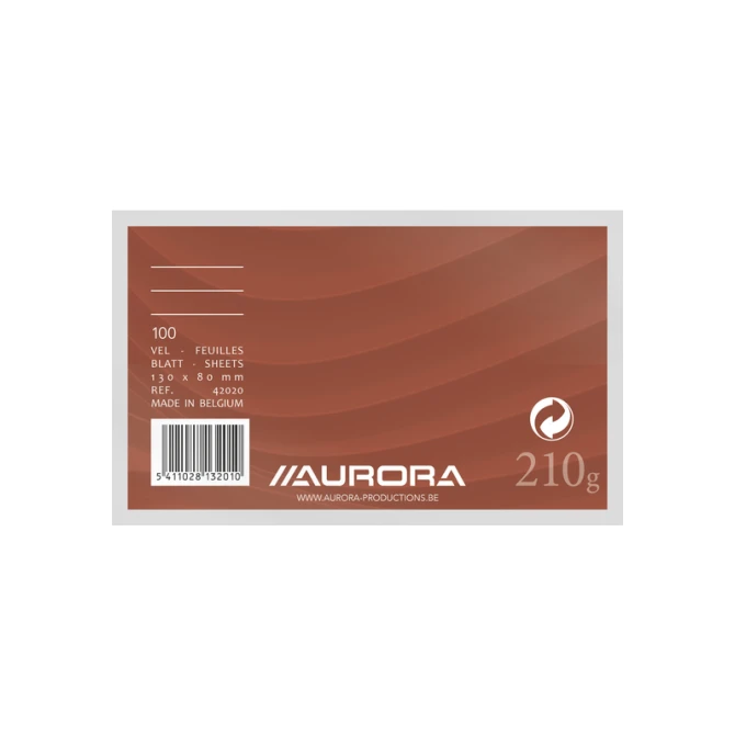 Systeemkaart Aurora 130x80mm lijn met rode koplijn 210gr wit 100 vel