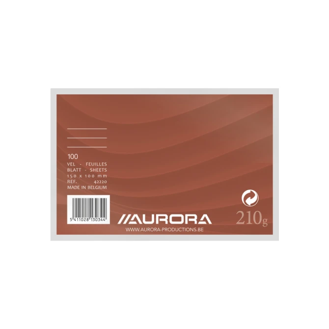 Systeemkaart Aurora 150x100mm lijn met rode koplijn 210gr wit 100 vel