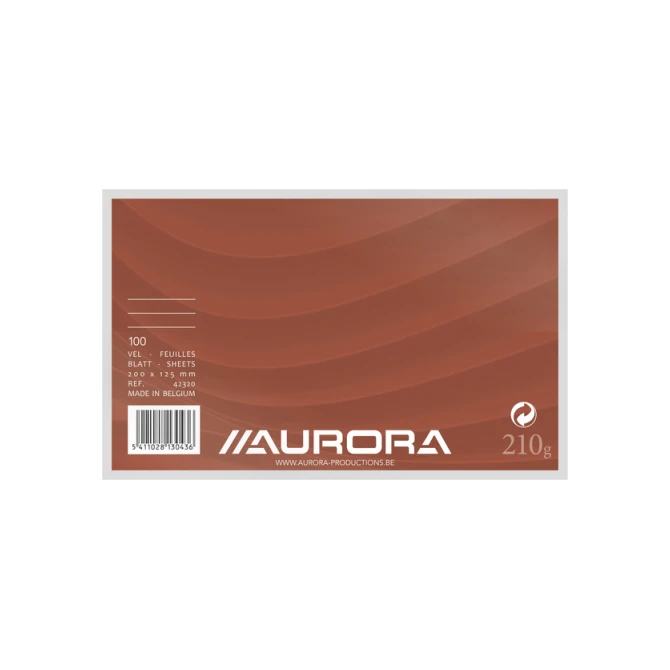 Systeemkaart Aurora 200x125mm lijn met rode koplijn 210gr wit 100 vel