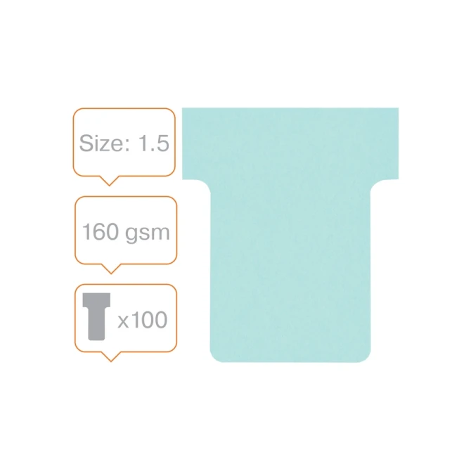T-kaart Nobo nr 1.5 36mm blauw 100 stuks