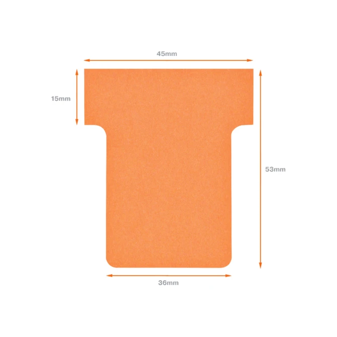 T-kaart Nobo nr 1.5 36mm oranje 100 stuks