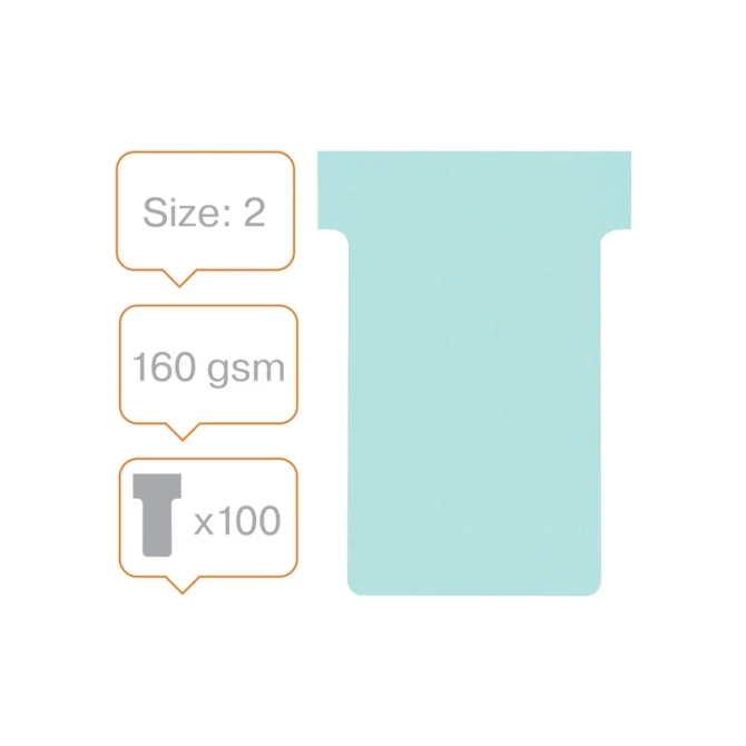 T-kaart Nobo nr.2 48mm blauw 100 stuks