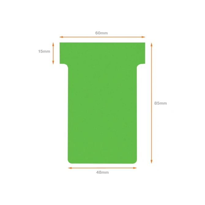 T-kaart Nobo nr.2 48mm groen 100 stuks