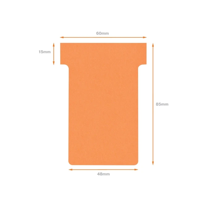 T-kaart Nobo nr.2 48mm oranje 100 stuks