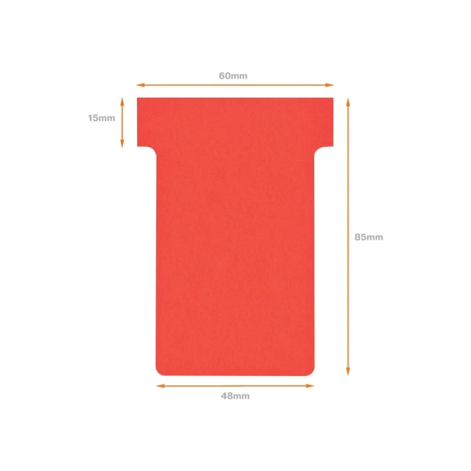 T-kaart Nobo nr.2 48mm rood 100 stuks