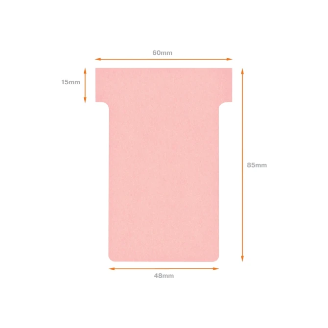 T-kaart Nobo nr.2 48mm roze 100 stuks