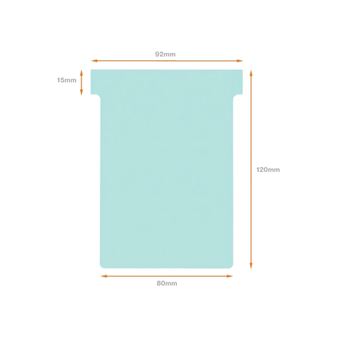 T-kaart Nobo nr.3 80mm blauw 100 stuks