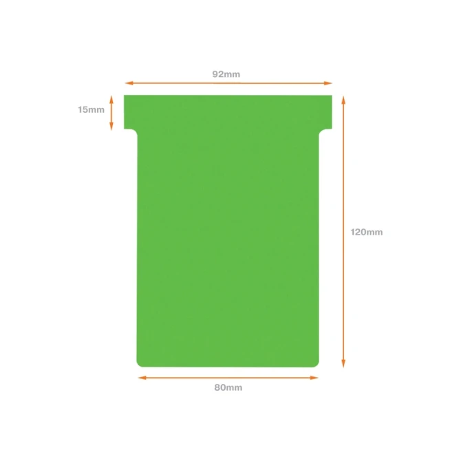 T-kaart Nobo nr.3 80mm groen 100 stuks