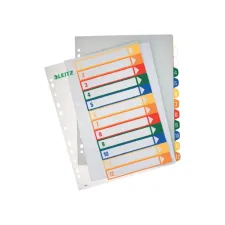 Tabblad Leitz WOW A4+ 11-gaats 1-12 PP assorti